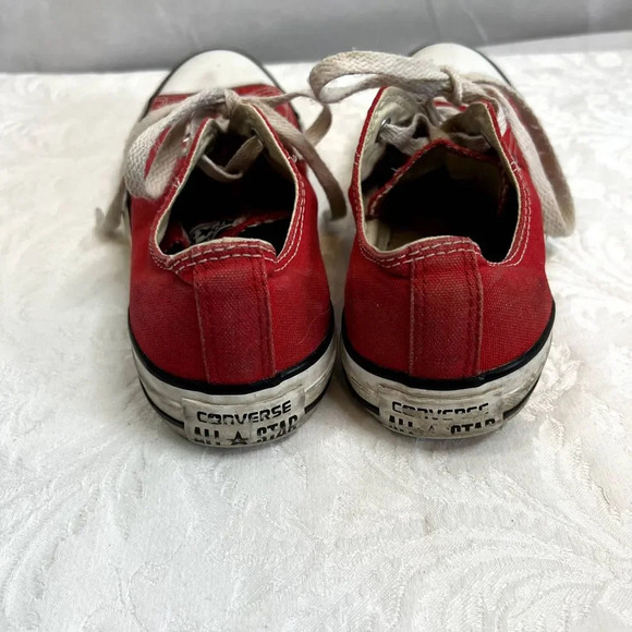 Converse All Star Chuck Taylor Red Low Top Lace Up Sneakers W8 M6 - Picture 3 of 7